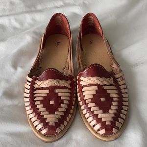 Red and Tan shoes from Mexico City Size 8